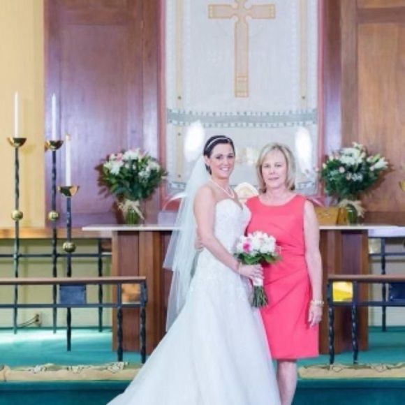 Wedding dress ft. bold beading w/Swarovski crystals on Lucia embroidered Motif - Picture 6 of 10